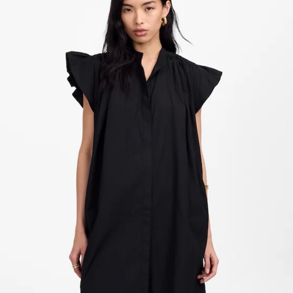 Madewell Dresses & Skirts - Madewell Black Ruffle Sleeve Midi Dress